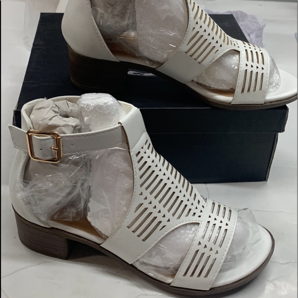 Women's White Sandal Booties